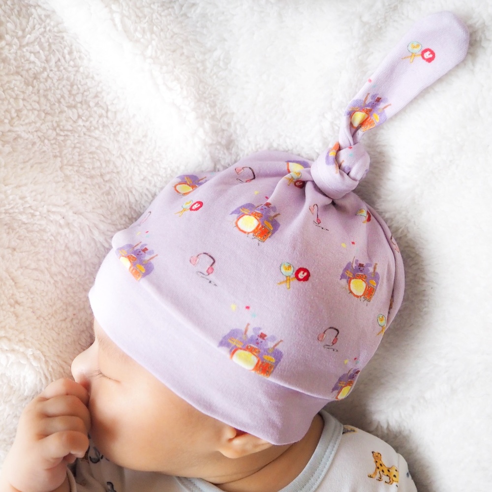 Organic Baby Knot Hat - Purple